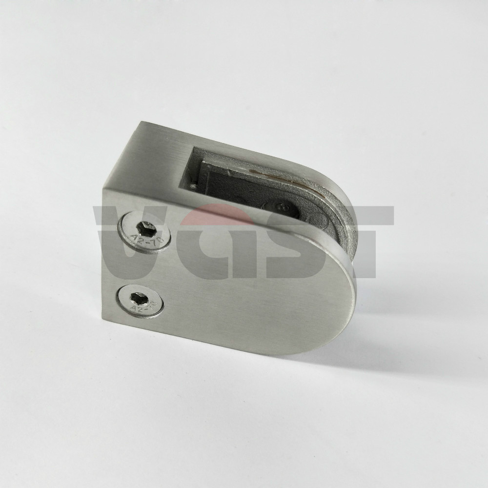Stainless steel Round back D shaped glass balustrade clamp flat back glass railing clip Thumb 4